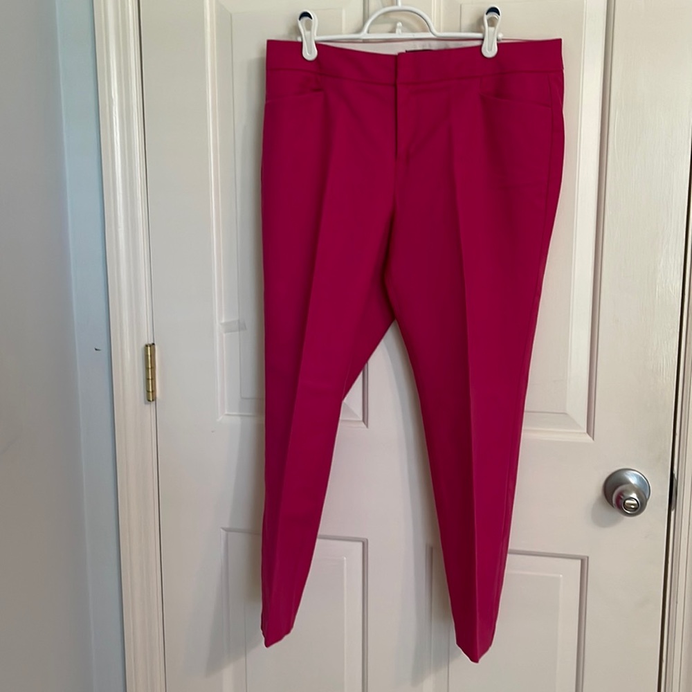 Crosby ankle pants, Size 10, deep pink, midrise